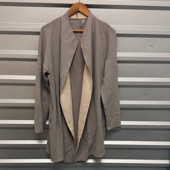 MM.LAFLEUR Women’s Open Front Midi Cardigan WOOL‎ SILK CASHMERE Luxe XL Lounge - Picture 2 of 11